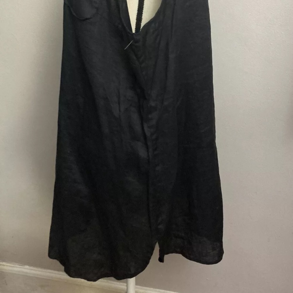 10-3 Avenue black top Shirt button up 100% linen tunic 22 24 NWT NEW - Picture 4 of 4